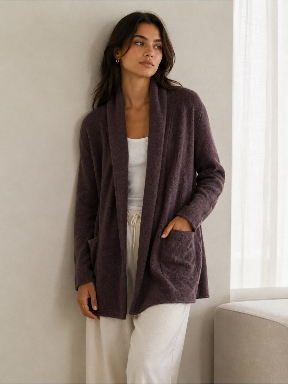 Babaton Mauve Knit Long Sleeve Sweater